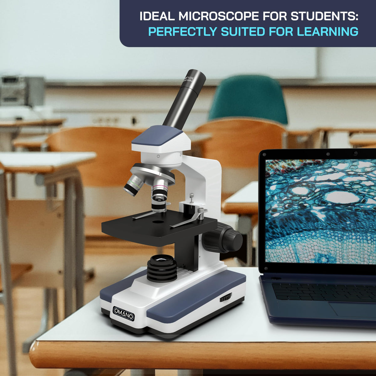 Omano Discovery Compound Microscope Kit | 40x–400x | College