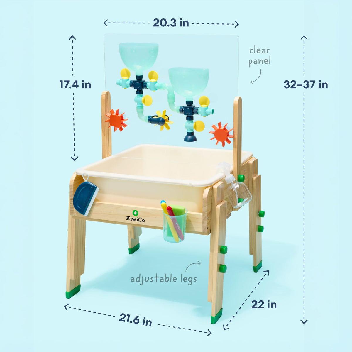 KiwiCo Wooden Water & Sand Sensory Table – Ages 3+