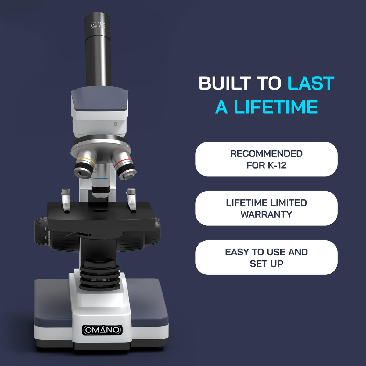 Omano Discovery Compound Microscope Kit | 40x–400x | College