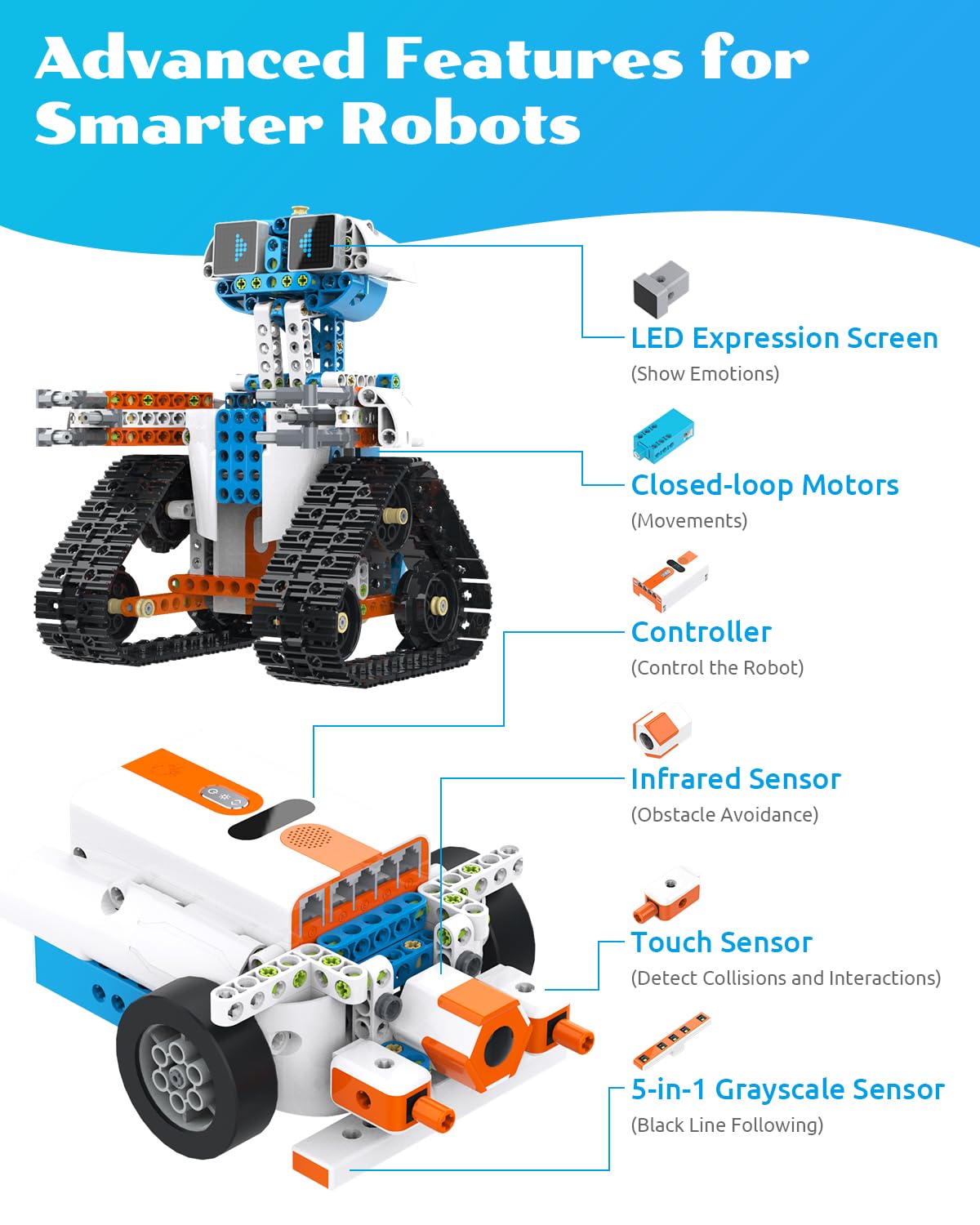 WhalesBot E7 Pro Coding Robot Kit | Scratch & Python | Ages 8–16