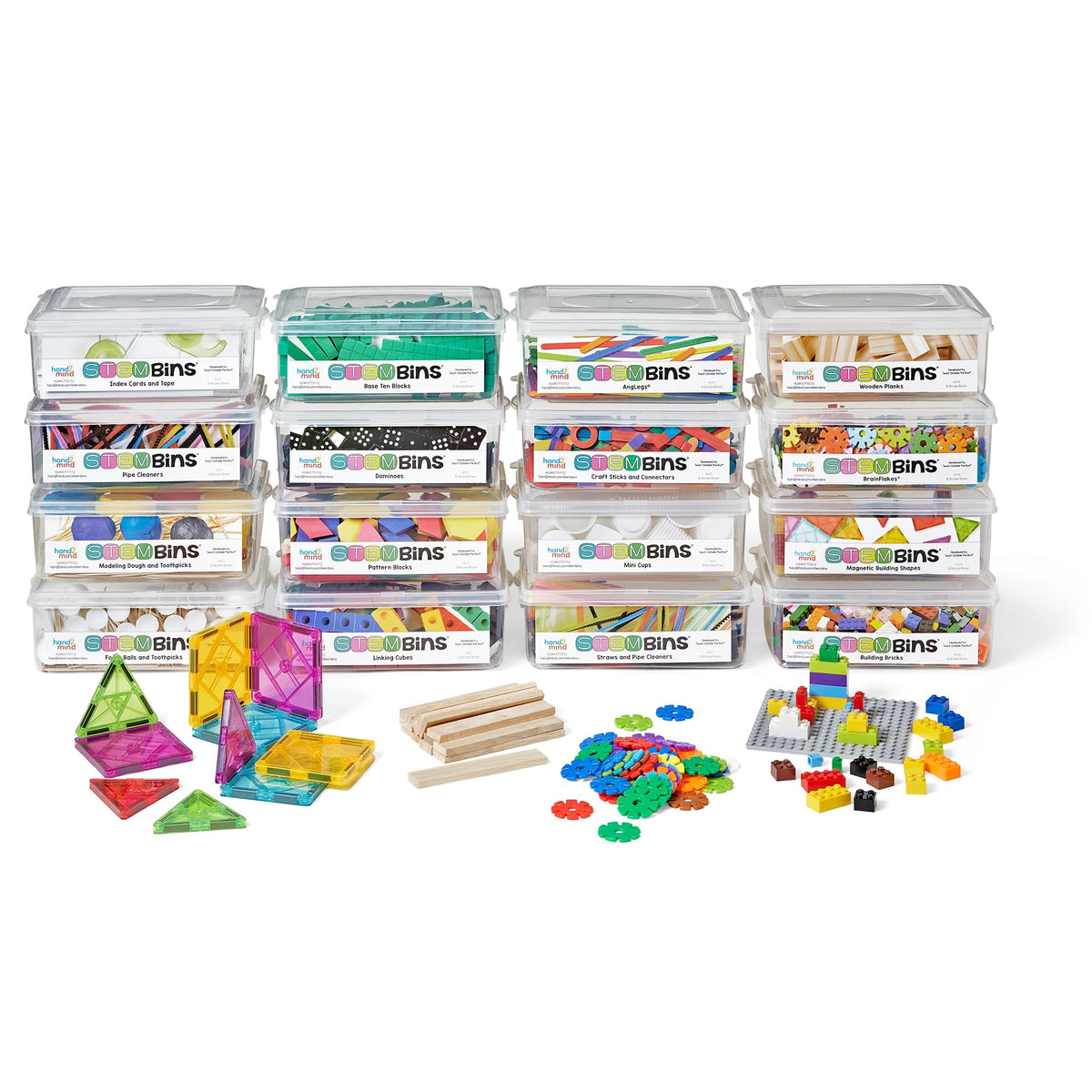 hand2mind STEM Bins Classroom Set of 16 – Elementary STEM Activities