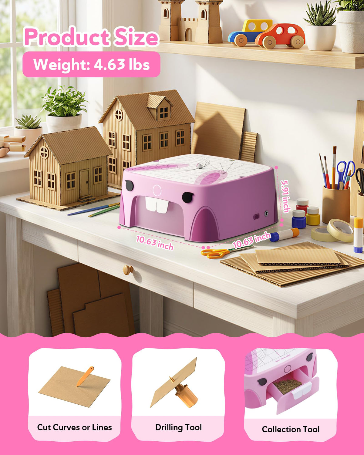 BeaverBot Kids Bladeless Cardboard Cutter – STEM DIY Craft Tool