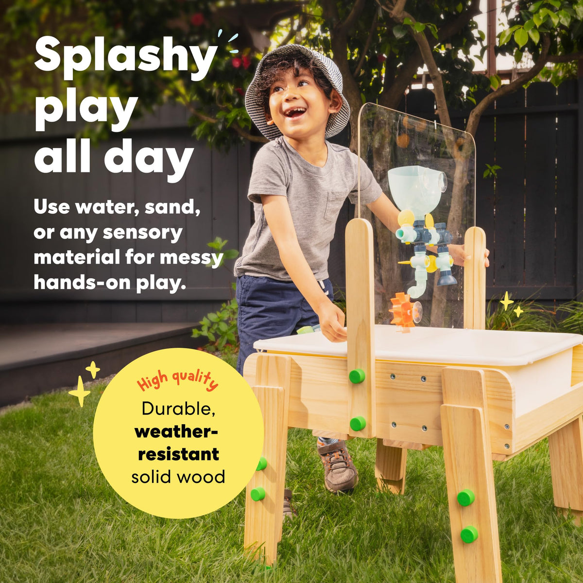 KiwiCo Wooden Water & Sand Sensory Table – Ages 3+