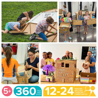 Makedo Invent Cardboard Construction Tool Kit – 360 Pieces
